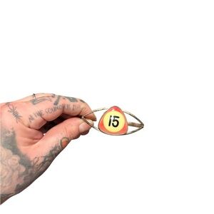 Sterling silver light red 15 ball cuff bracelet